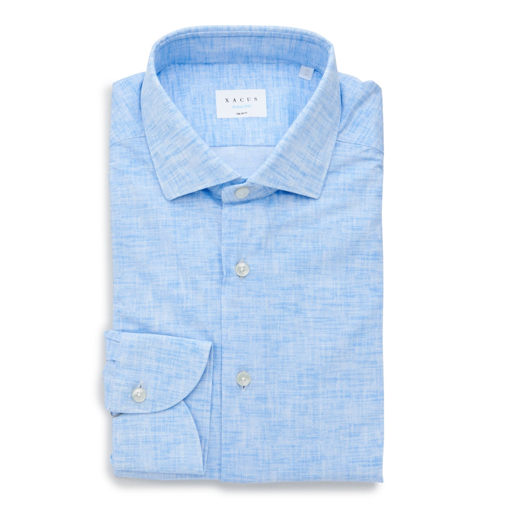 Xacus 558ML Active Linen-Look Shirt Light Blue – vooraanzicht