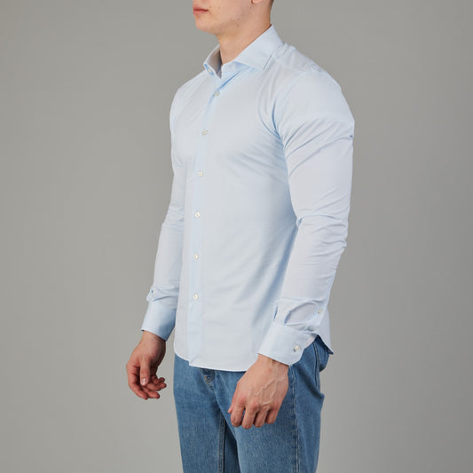 Xacus Active slim fit shirt Aqua Blue - productfoto 2