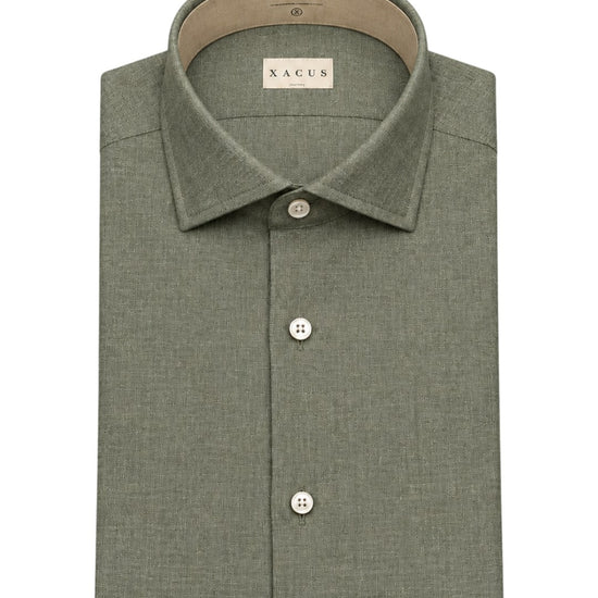 Xacus 748ML Tailor Fit katoenen flannel hemd Dark Green