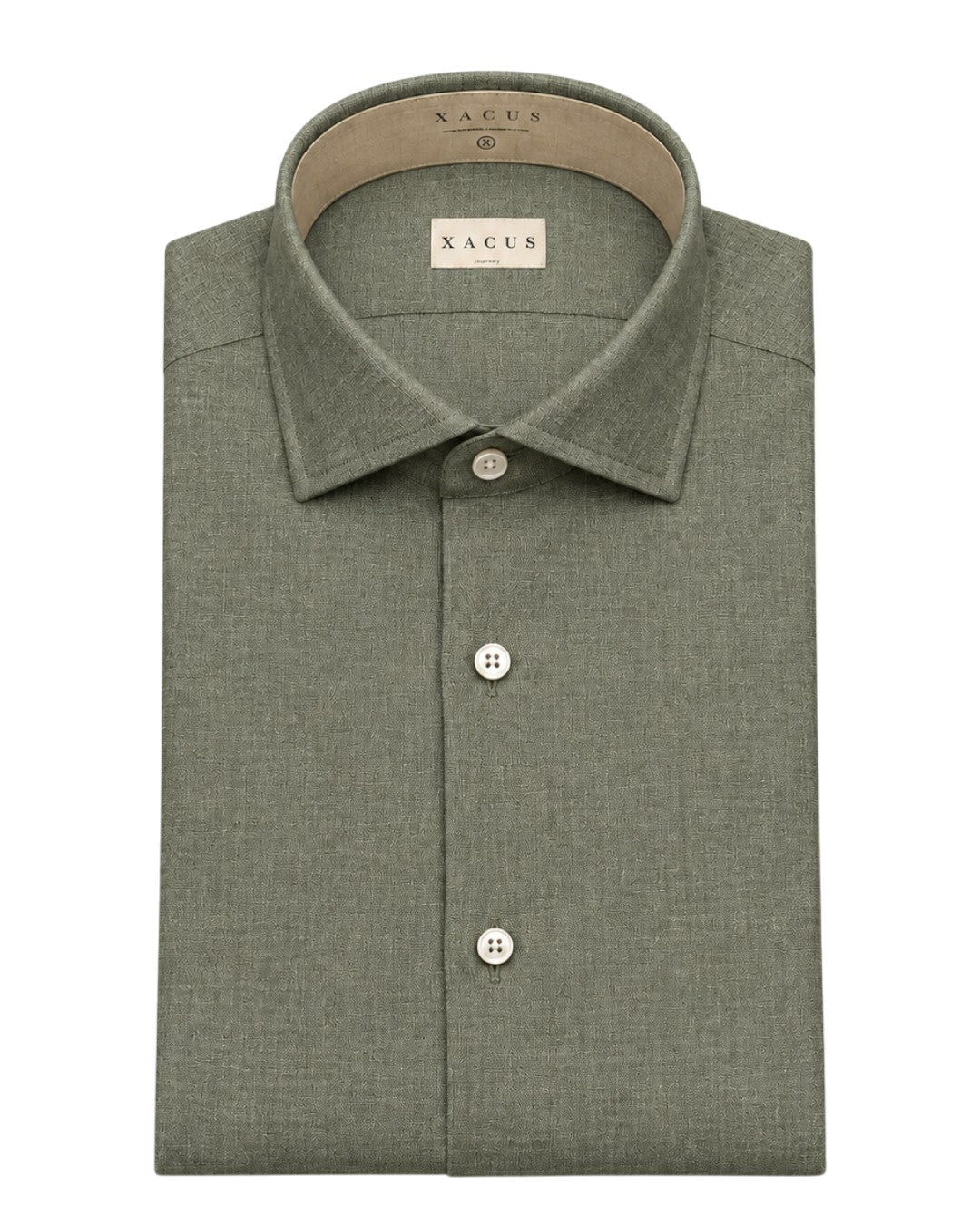 Xacus 748ML Tailor Fit katoenen flannel hemd Dark Green