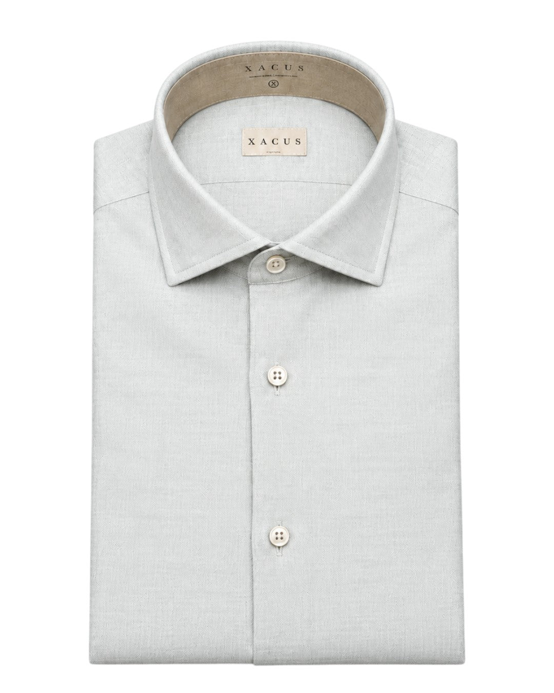 Xacus 748ML Tailor Fit Flanella Tinto Filo hemd Light Grey