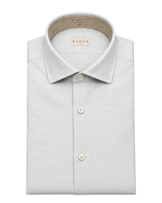 Xacus 748ML Tailor Fit Flanella Tinto Filo hemd Light Grey