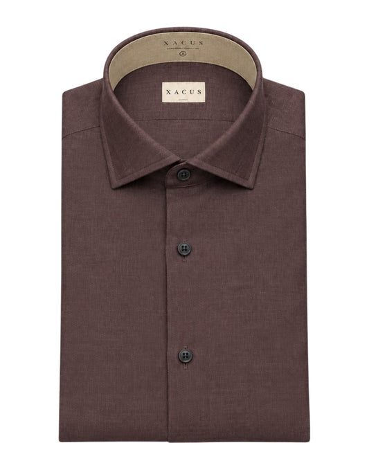 Xacus 748ML Tailor Fit katoen-lyocell hemd Bordeaux