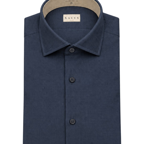 Xacus 748ML Tailor Fit katoen-lyocell hemd Dark Blue