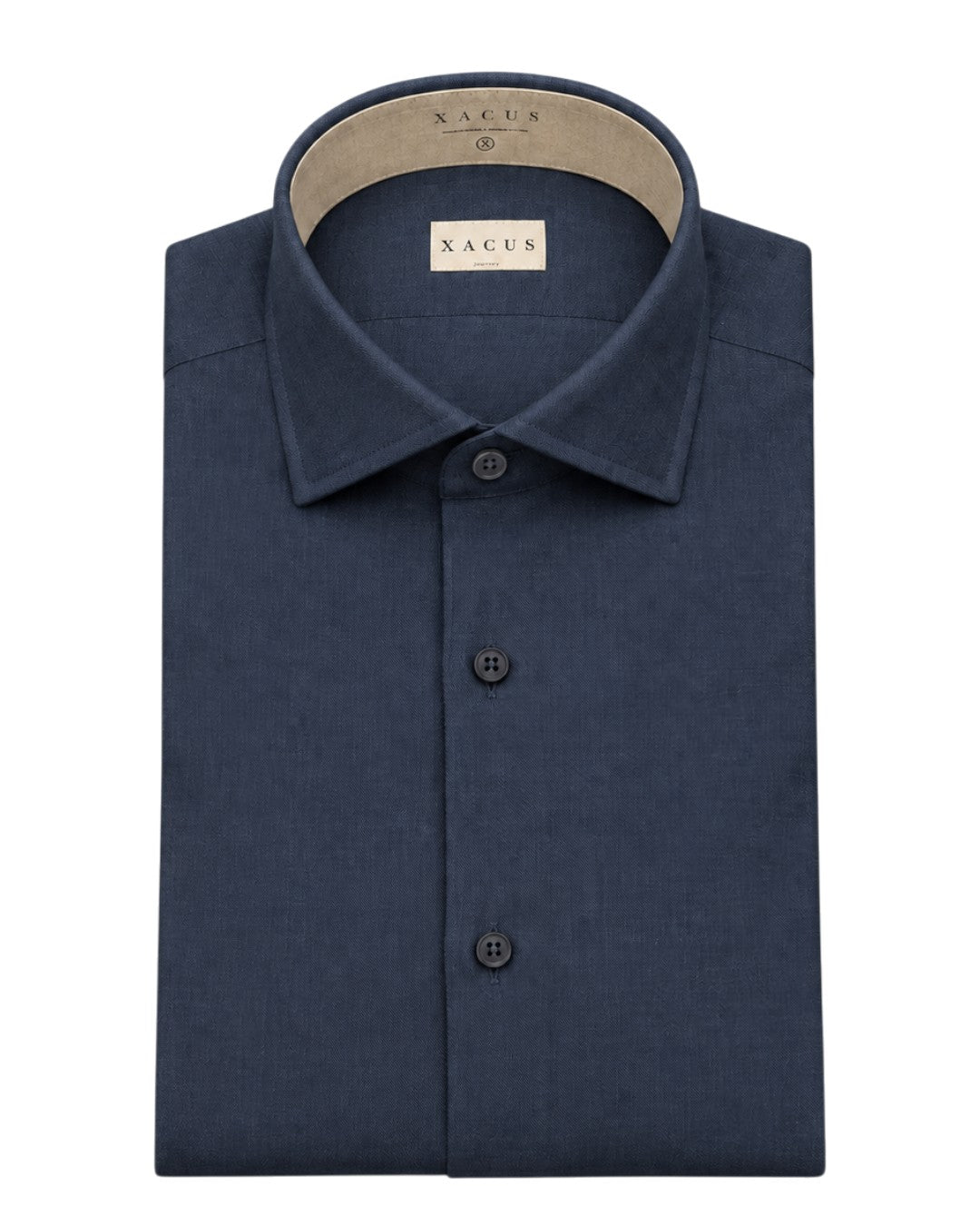 Xacus 748ML Tailor Fit katoen-lyocell hemd Dark Blue