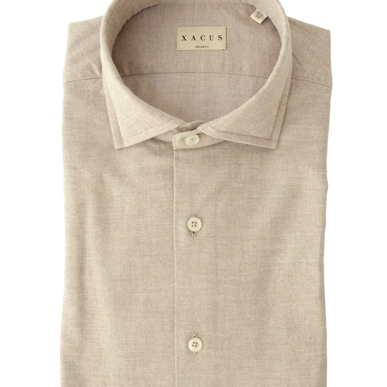 Xacus 748ML Flannel Tinto Filo Shirt Dark Beige - productfoto 1