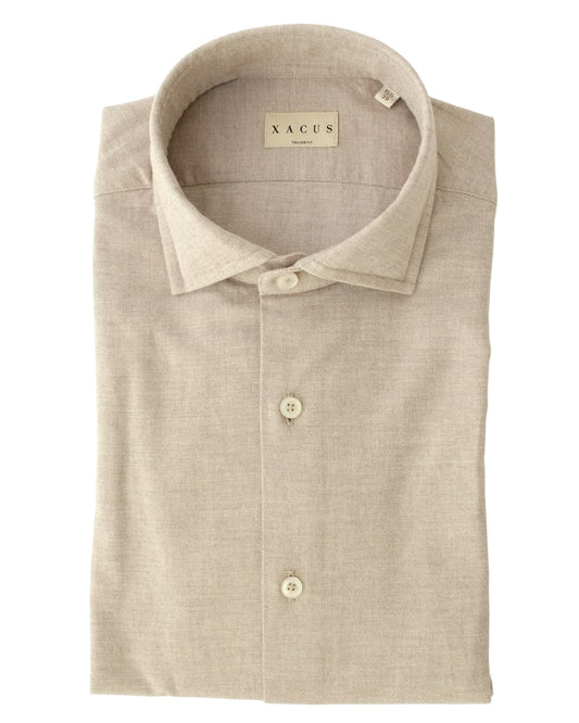Xacus 748ML Flannel Tinto Filo Shirt Dark Beige - productfoto 1