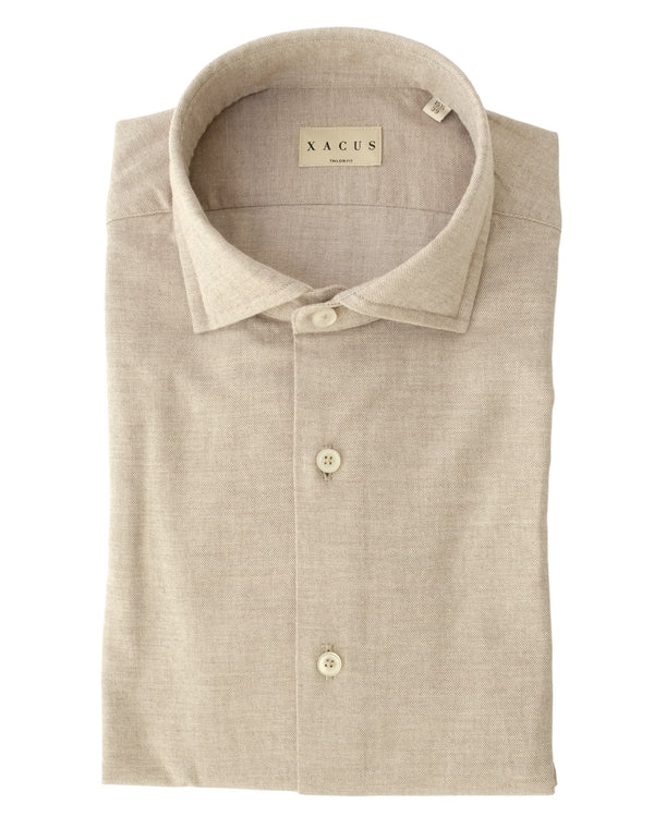 Xacus 748ML Flannel Tinto Filo Shirt Dark Beige - productfoto 1