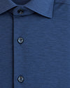 Xacus Active Shirt ACT558ML/31615 007 – detail van donkerblauwe mêlering en knopen