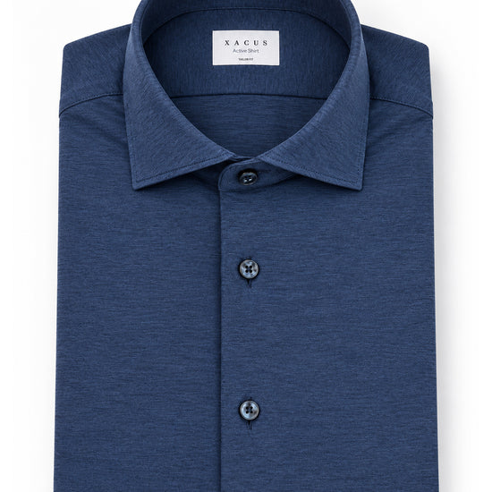 Xacus Active Shirt Tailor Fit donkerblauw ACT558ML/31615 007 – vooraanzicht