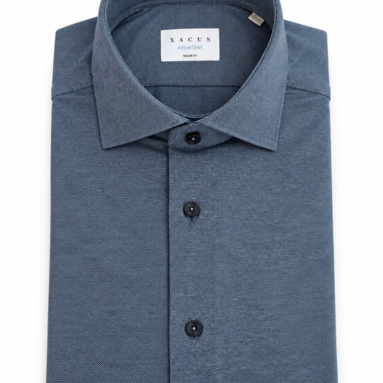 Xacus Active Shirt Tailor Fit grijsblauw ACT558ML/31633 004 – vooraanzicht