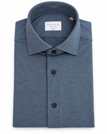 Xacus Active Shirt Tailor Fit grijsblauw ACT558ML/31633 004 – vooraanzicht