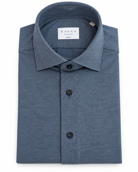 Xacus Active Shirt Tailor Fit grijsblauw ACT558ML/31633 004 – vooraanzicht