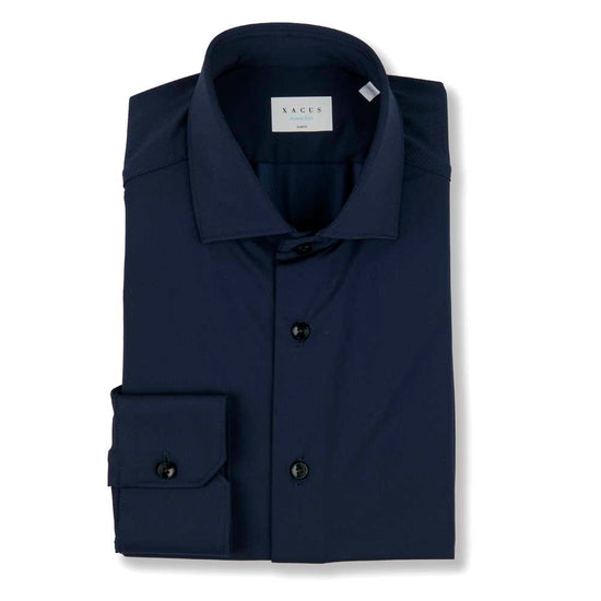 XACUS Greasy Blue Slim Fit Active Shirt – vooraanzicht