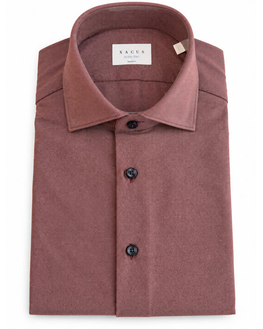 Xacus Active Shirt Tailor Fit Marsala ACT558ML/31651 003 – vooraanzicht