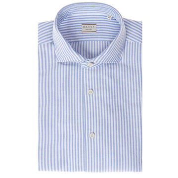 Xacus Beluga Washed Oxford Tailor Fit Shirt Blue White Stripe - productfoto 1