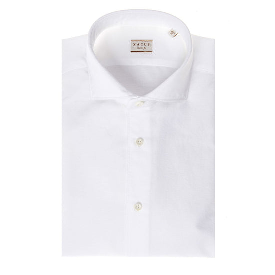 Xacus Beluga Washed Oxford Tailor Fit Shirt White - productfoto 1