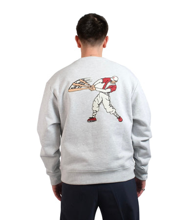 Light Grey Marl At Bat Sweater