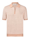 Marsala Rosewood Striped Knitted Zip Polo