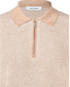 Marsala Rosewood Striped Knitted Zip Polo