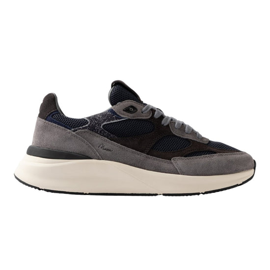 D.A.T.E. Musa Hairy Blue sneaker in verschillende blauwtinten met harige textuur