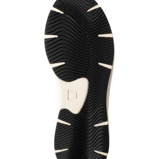 Zijaanzicht van D.A.T.E. Musa Hairy Blue sneaker met sportieve retro runner-look