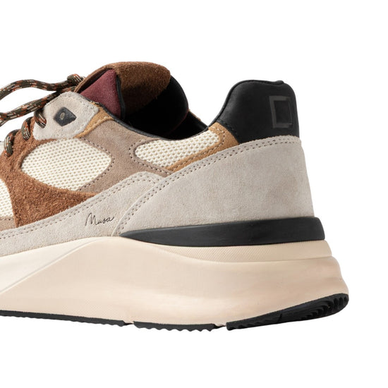 D.A.T.E. Musa sneaker in Ivory met lichte natuurlijke kleurtinten