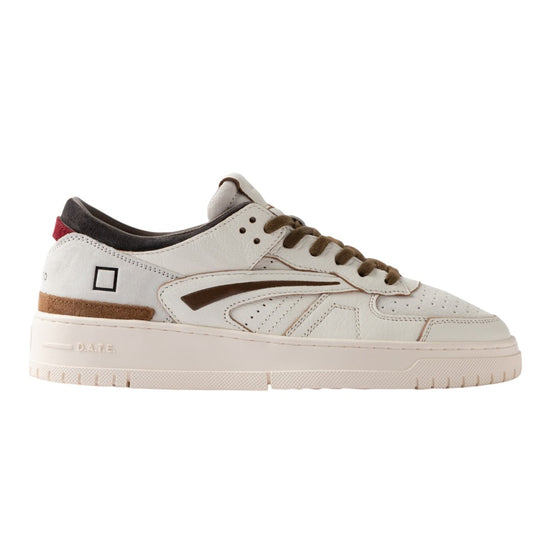 D.A.T.E. Torneo Colored herensneaker in wit met antracietgrijze details