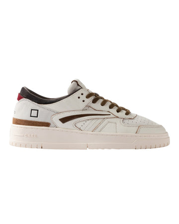 D.A.T.E. Torneo Colored herensneaker in wit met antracietgrijze details