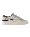 D.A.T.E. Torneo Colored herensneaker in wit leer met groene details