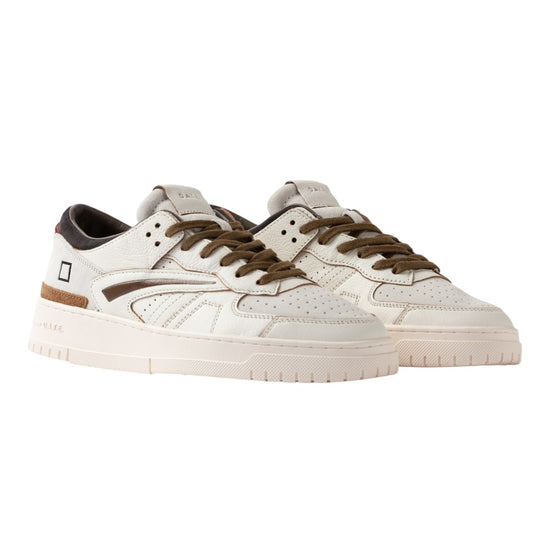 D.A.T.E. Torneo Colored White Anthracite sneaker met contrasterende donkere details