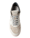 Detail van D.A.T.E. Torneo Colored White Green leren herensneaker