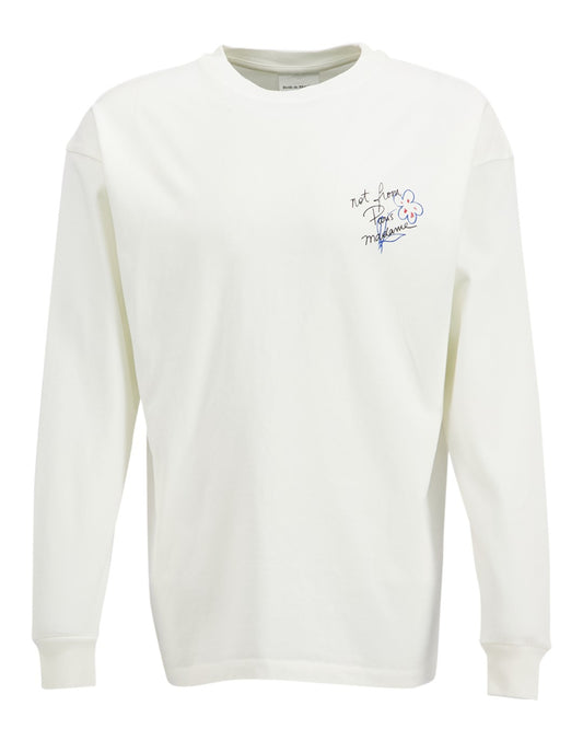 Voorkant van de Drôle de Monsieur Esquisse longsleeve in Off White met sloganprint