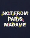 Achterkant van de Drôle de Monsieur Vine Embroidered Slogan Sweatshirt in Navy