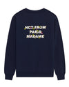 Drôle de Monsieur Vine Embroidered Slogan Sweatshirt in Navy bij Checkpoint Mol
