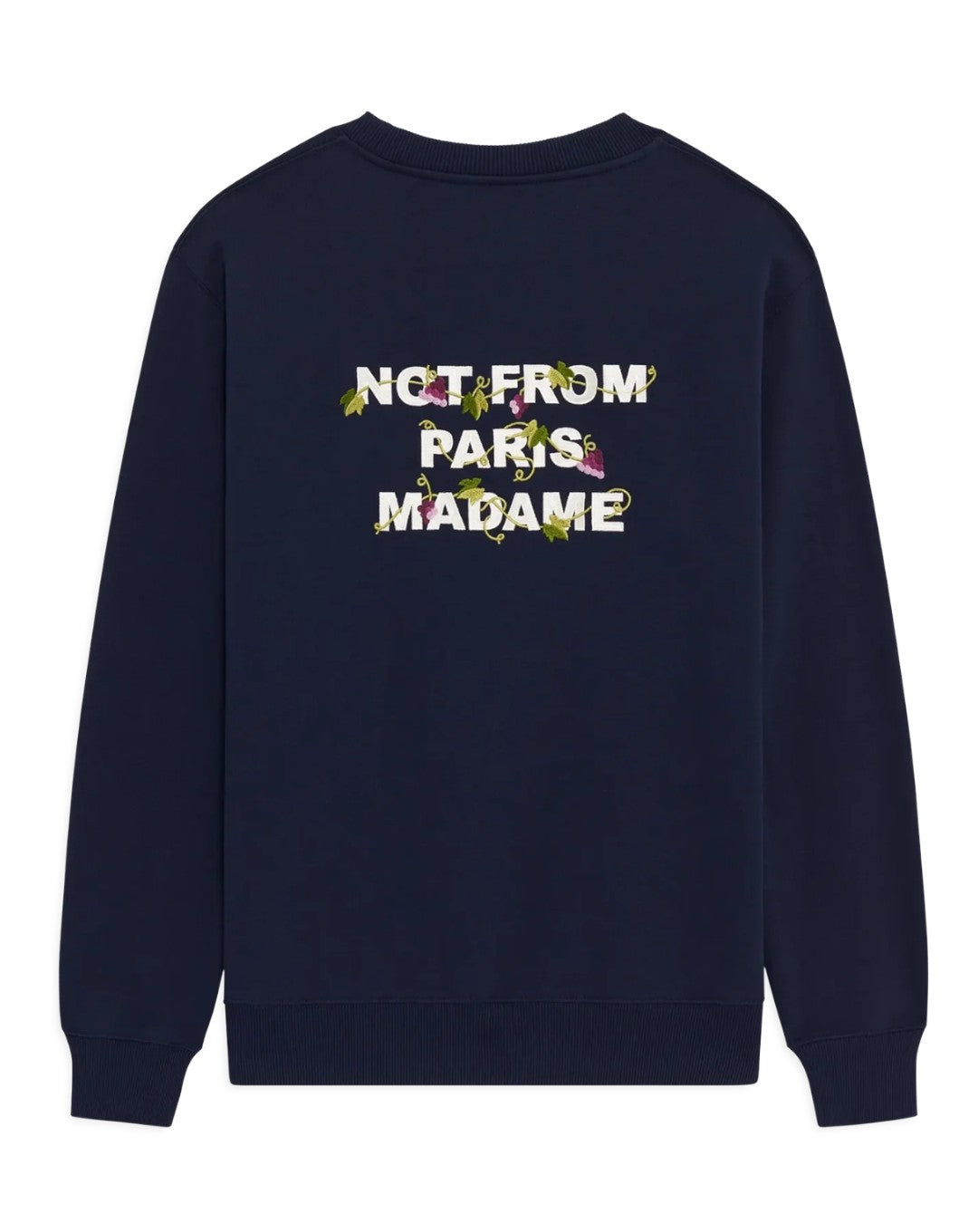 Drôle de Monsieur Vine Embroidered Slogan Sweatshirt in Navy bij Checkpoint Mol