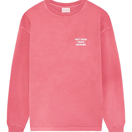 Drôle de Monsieur Blush Pink longsleeve met sloganprint op de voorkant