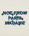Achterkant van de Drôle de Monsieur Vine Embroidered Slogan T-shirt in Off White
