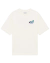 Voorkant van de Drôle de Monsieur Off White T-shirt met Vine Slogan borduring