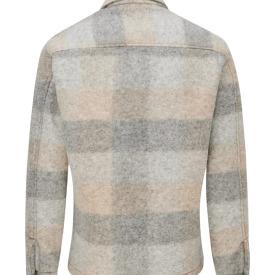 Genti Asher Wollen Ruitovershirt Lichtgrijs Beige – achteraanzicht | Checkpoint Mol