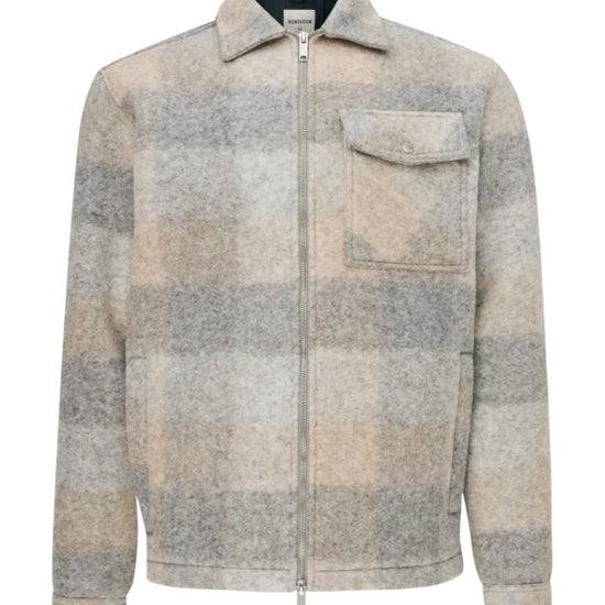 Genti Asher Wollen Ruitovershirt Lichtgrijs Beige – vooraanzicht | Checkpoint Mol