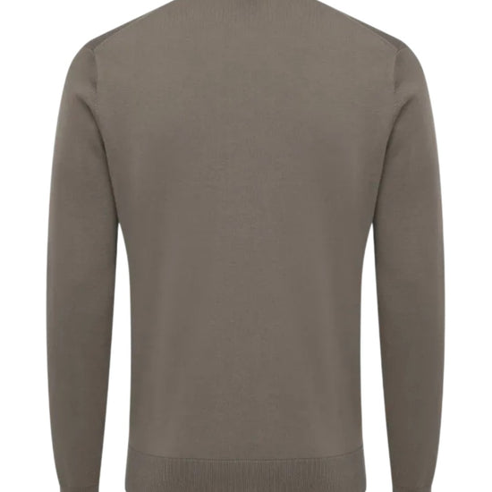 Genti Cotton Like Cashmere Rondehalstrui Medium Brown – achteraanzicht | Checkpoint Mol