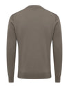 Genti Cotton Like Cashmere Rondehalstrui Medium Brown – achteraanzicht | Checkpoint Mol