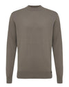 Genti Cotton Like Cashmere Rondehalstrui Medium Brown – vooraanzicht | Checkpoint Mol