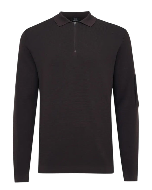 Genti Technical Polo met Rits Burgundy – vooraanzicht | Checkpoint Mol