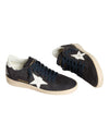 Golden Goose Ball Star Dark Blue White in donkerblauw suède met witte leren details