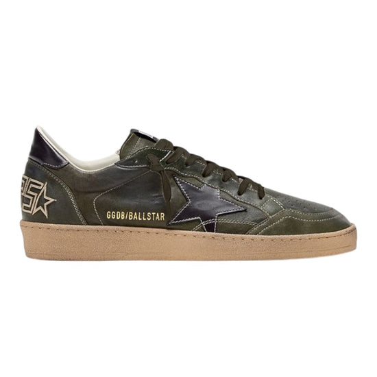 Golden Goose Ball Star herensneaker in donkergroen leer met zwarte ster
