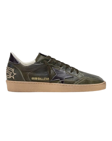 Golden Goose Ball Star herensneaker in donkergroen leer met zwarte ster