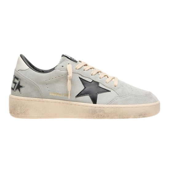 Golden Goose Ball Star heren sneaker in grijs suède met zwarte leren ster