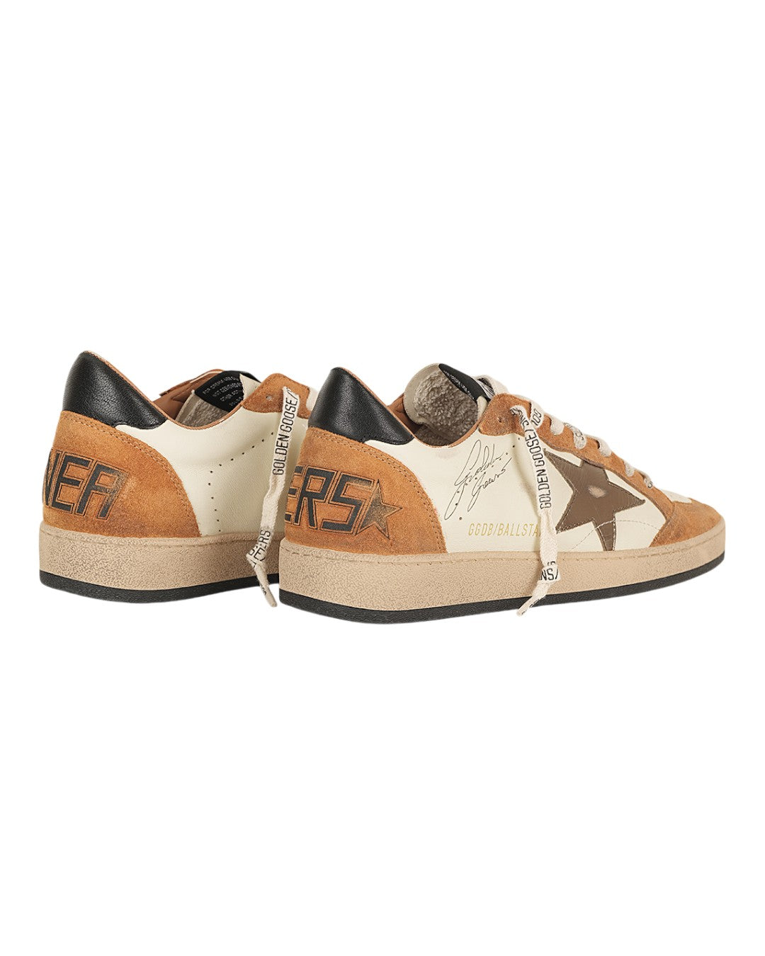 Golden Goose Ball Star herensneaker met suède ster en details in natuurlijke aardetinten